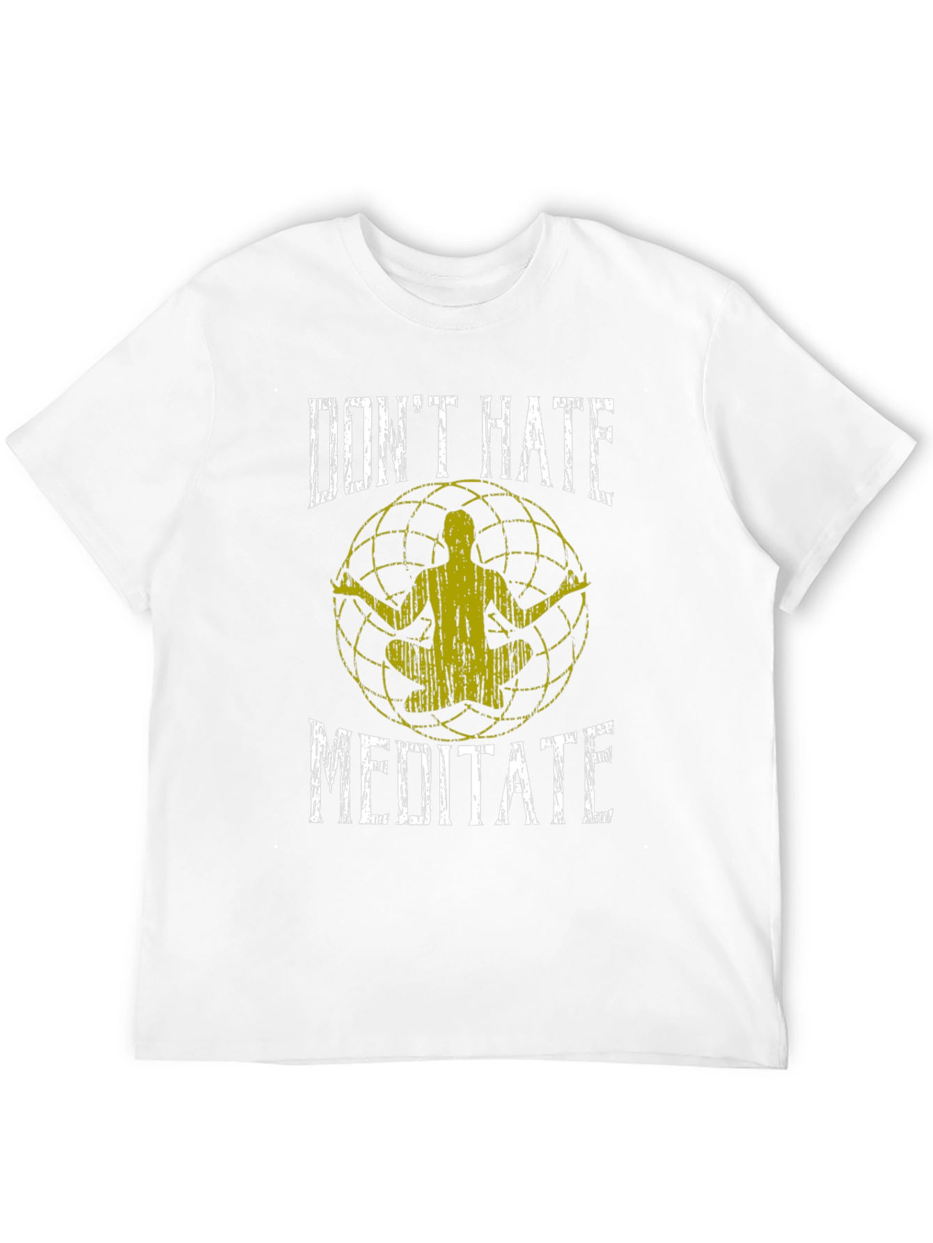 Dont Hate Meditate Black Graphic T-Shirt