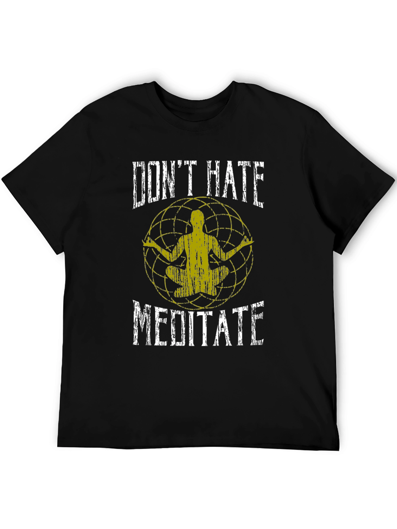 Dont Hate Meditate Black Graphic T-Shirt