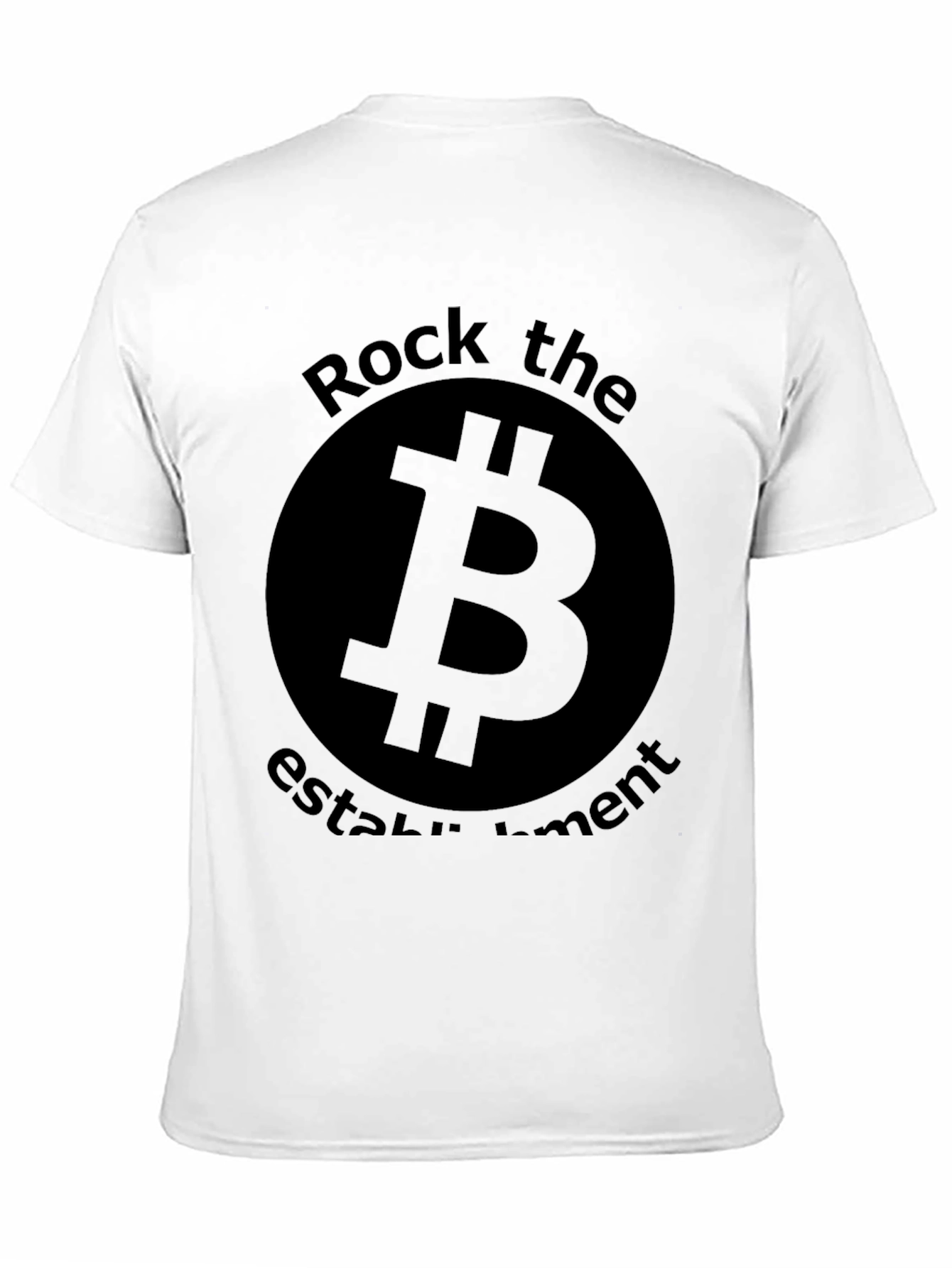 Bitcoin Rock the Establishment Black T-Shirt