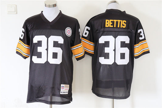 Men's Pittsburgh Steelers Jerome Bettis Mitchell & Ness Black Legacy Replica Jerseys