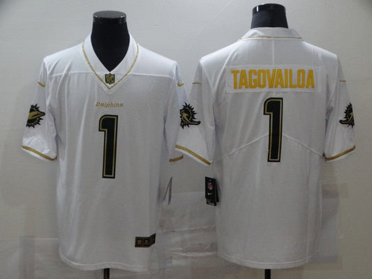 Men's Miami Dolphins Tua Tagovailoa #1 White Game Player Jerseys