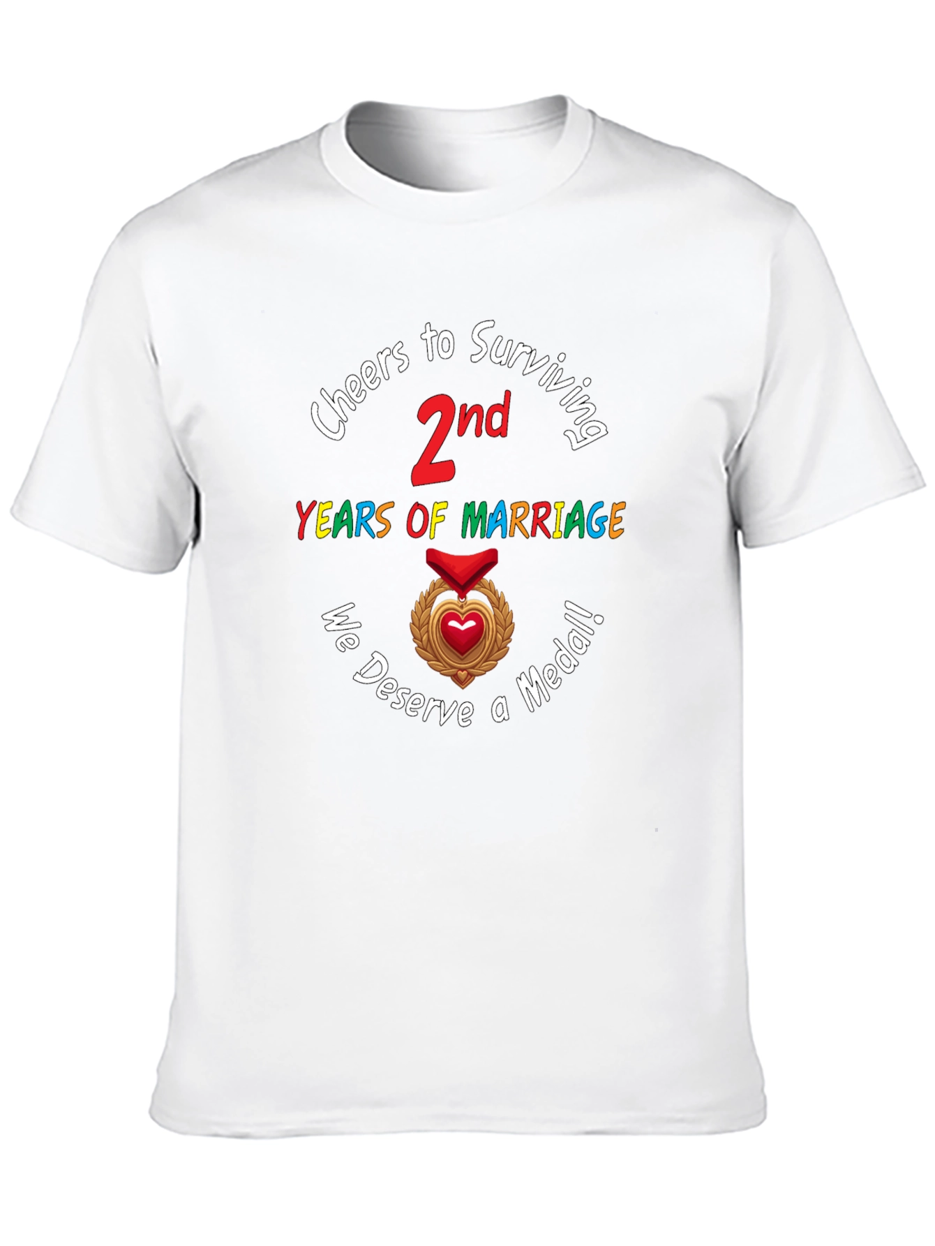 2nd Anniversary T-Shirt - Cheers to Surviving Marriage
