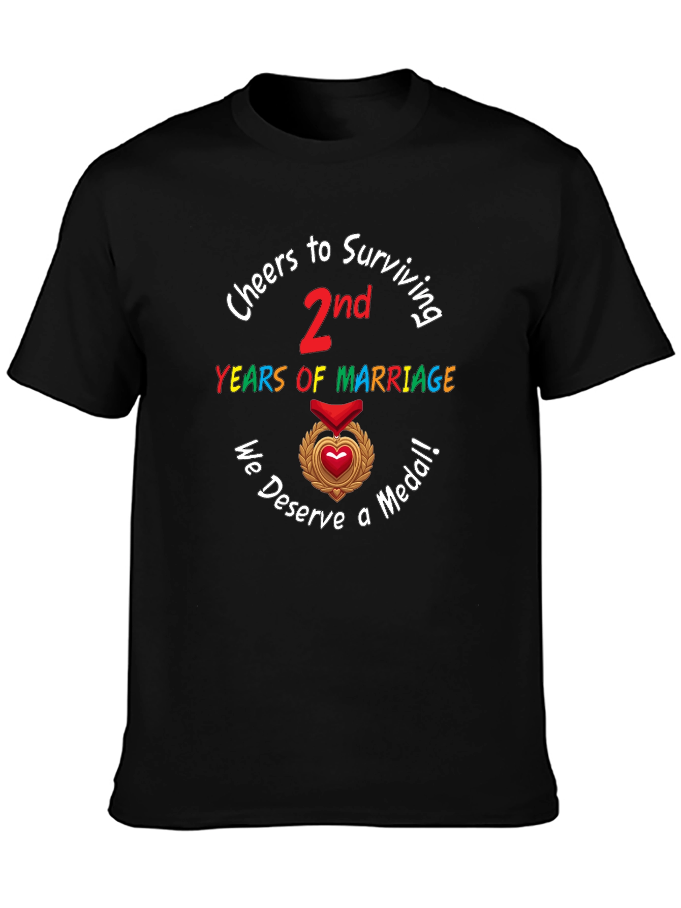 2nd Anniversary T-Shirt - Cheers to Surviving Marriage