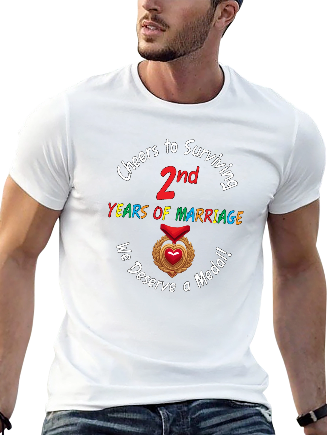 2nd Anniversary T-Shirt - Cheers to Surviving Marriage