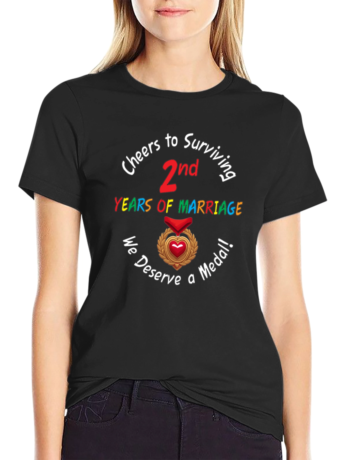2nd Anniversary T-Shirt - Cheers to Surviving Marriage