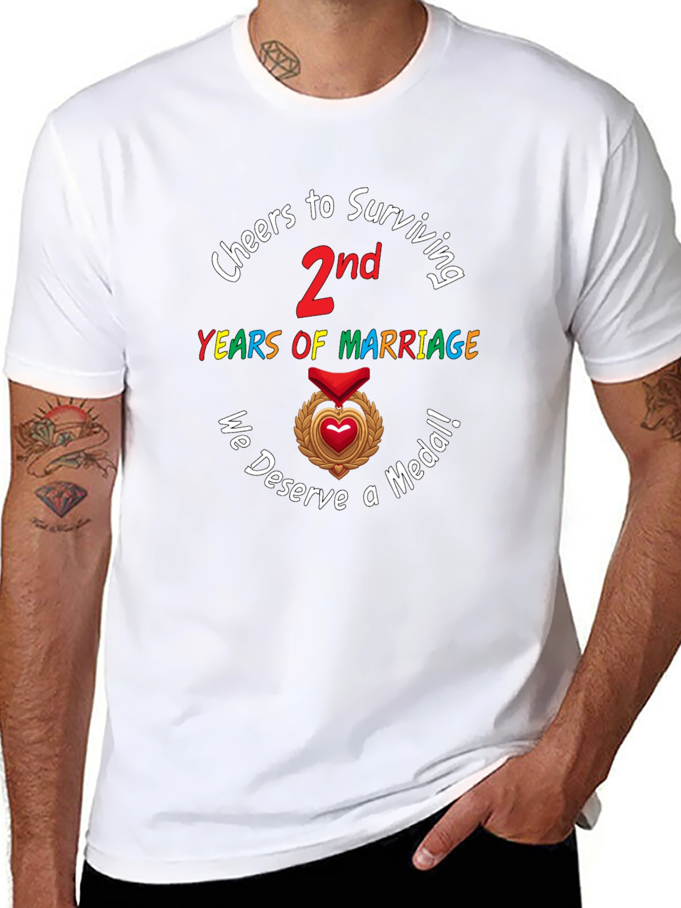 2nd Anniversary T-Shirt - Cheers to Surviving Marriage
