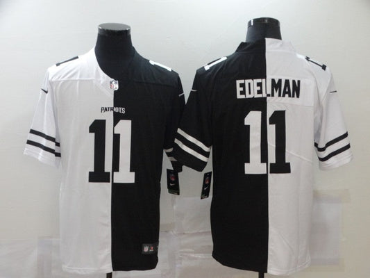 Men's New England Patriots Julian Edelman #11 Black/White Game Jerseys