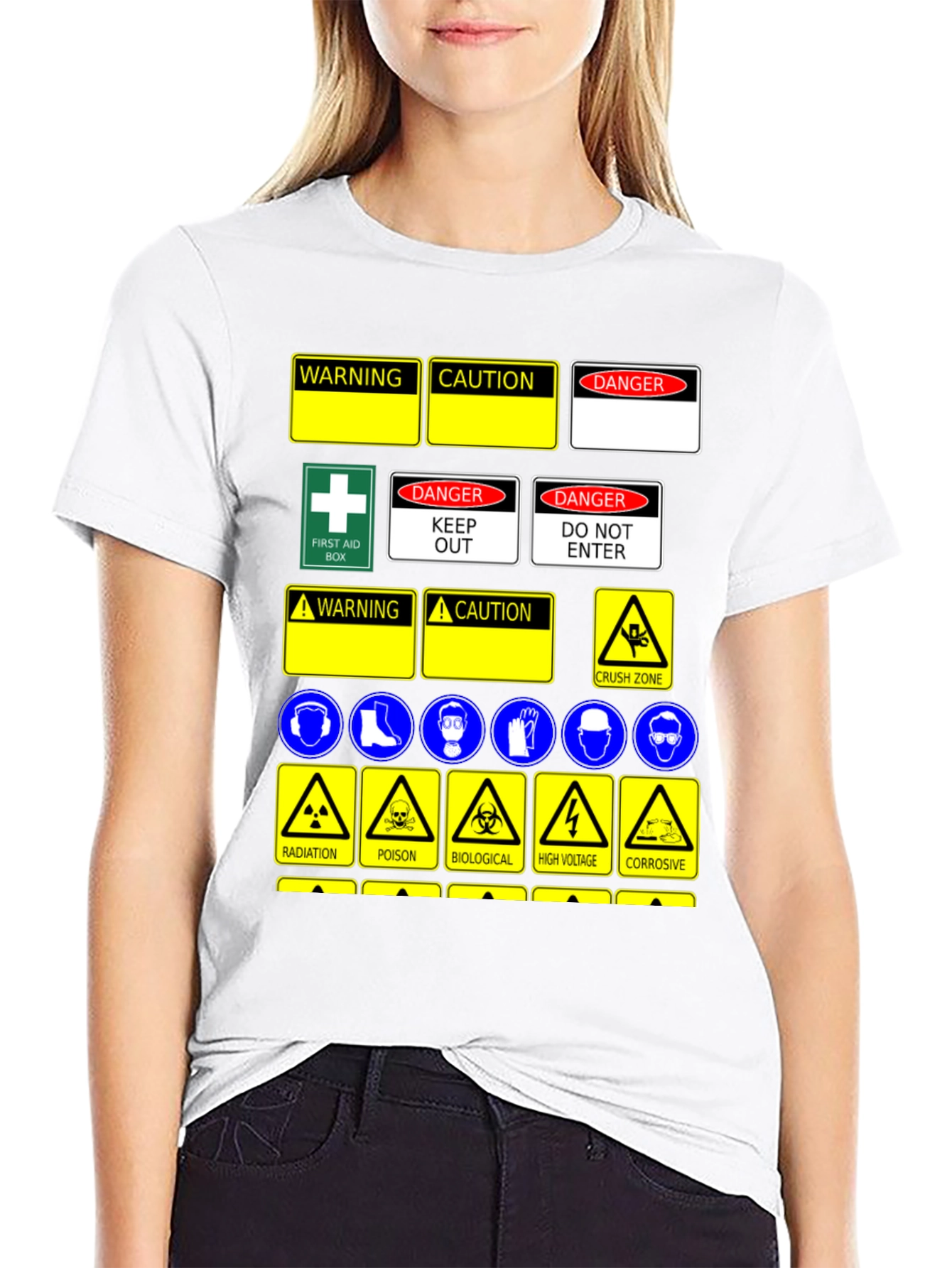Safety Sign T-Shirt - Warning Danger Caution