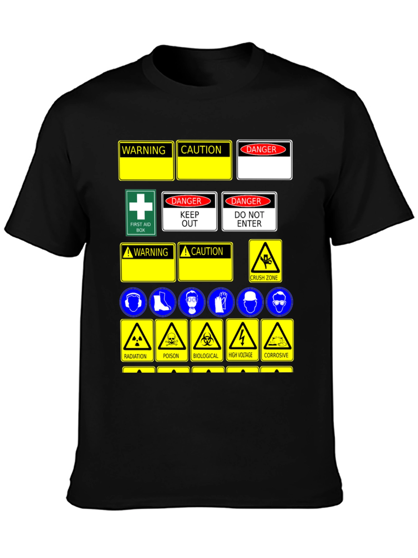 Safety Sign T-Shirt - Warning Danger Caution