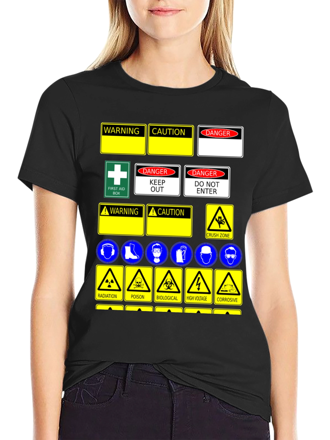Safety Sign T-Shirt - Warning Danger Caution