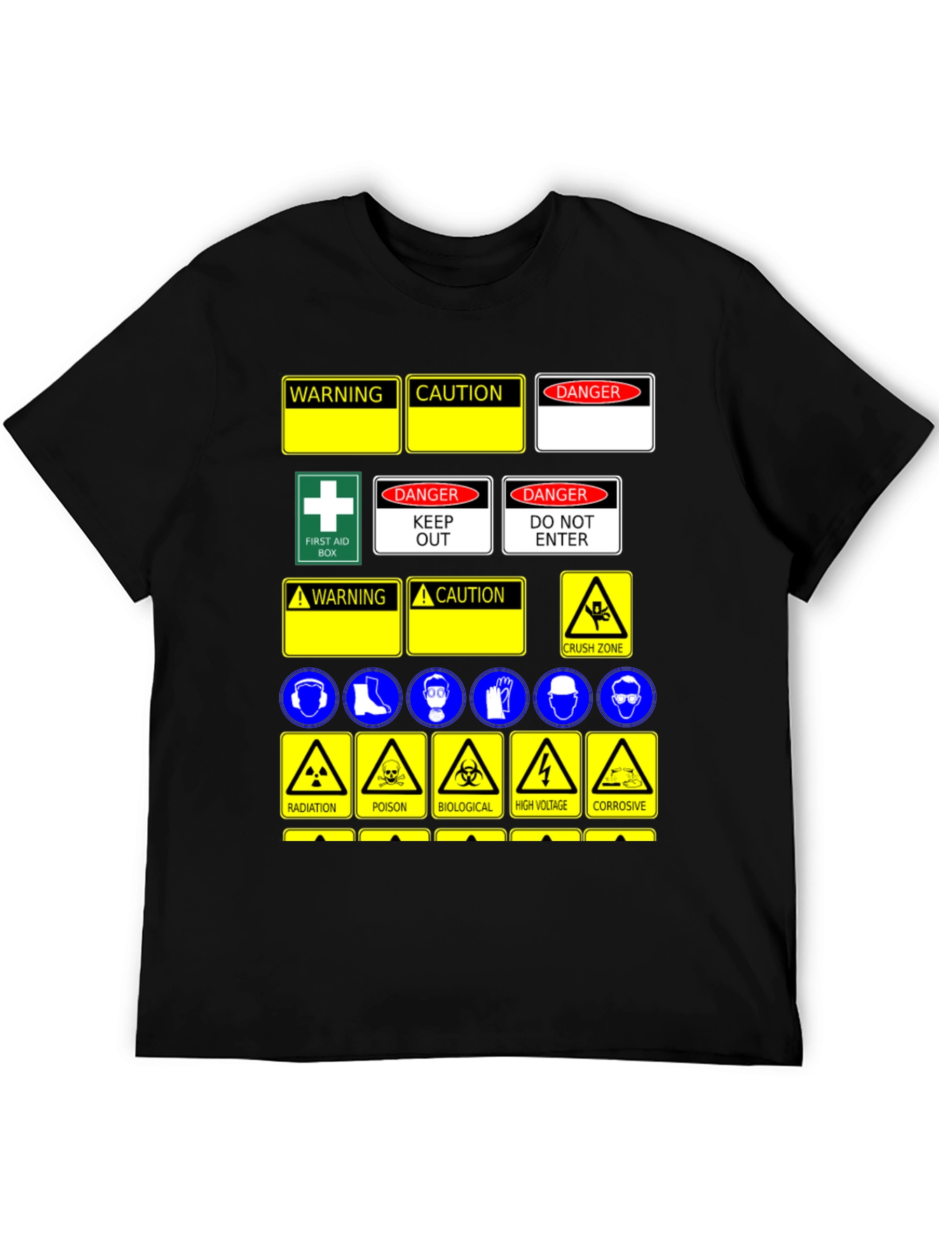 Safety Sign T-Shirt - Warning Danger Caution