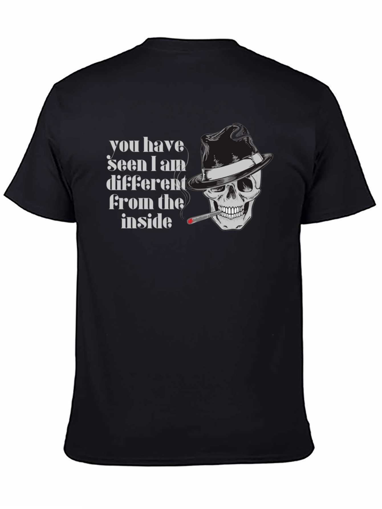 Skull with Fedora Graphic T-Shirt - Edgy Streetwear