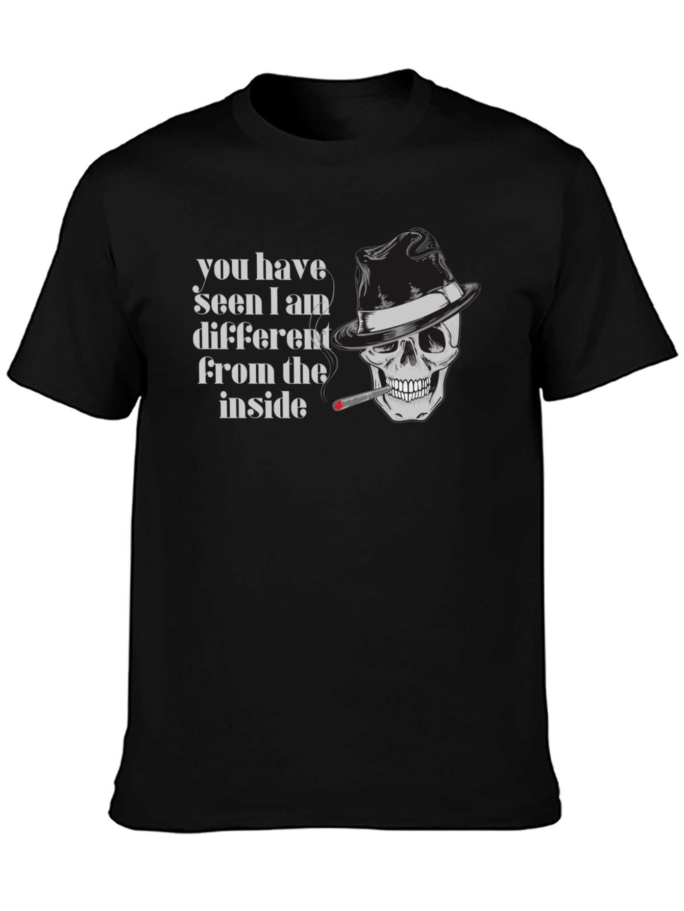 Skull with Fedora Graphic T-Shirt - Edgy Streetwear