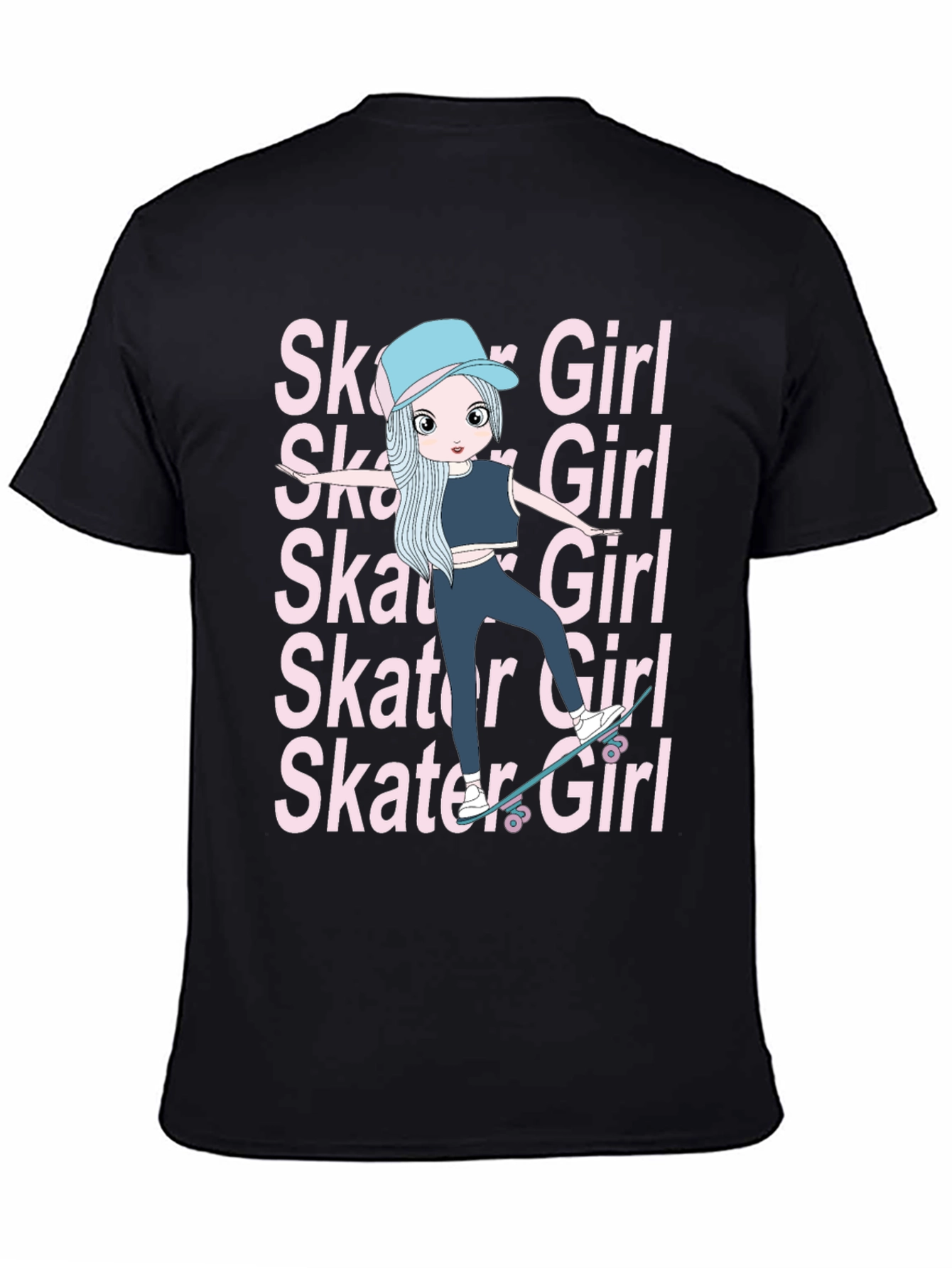 Cool Skater Girl Graphic Tee - Trendy and Unique