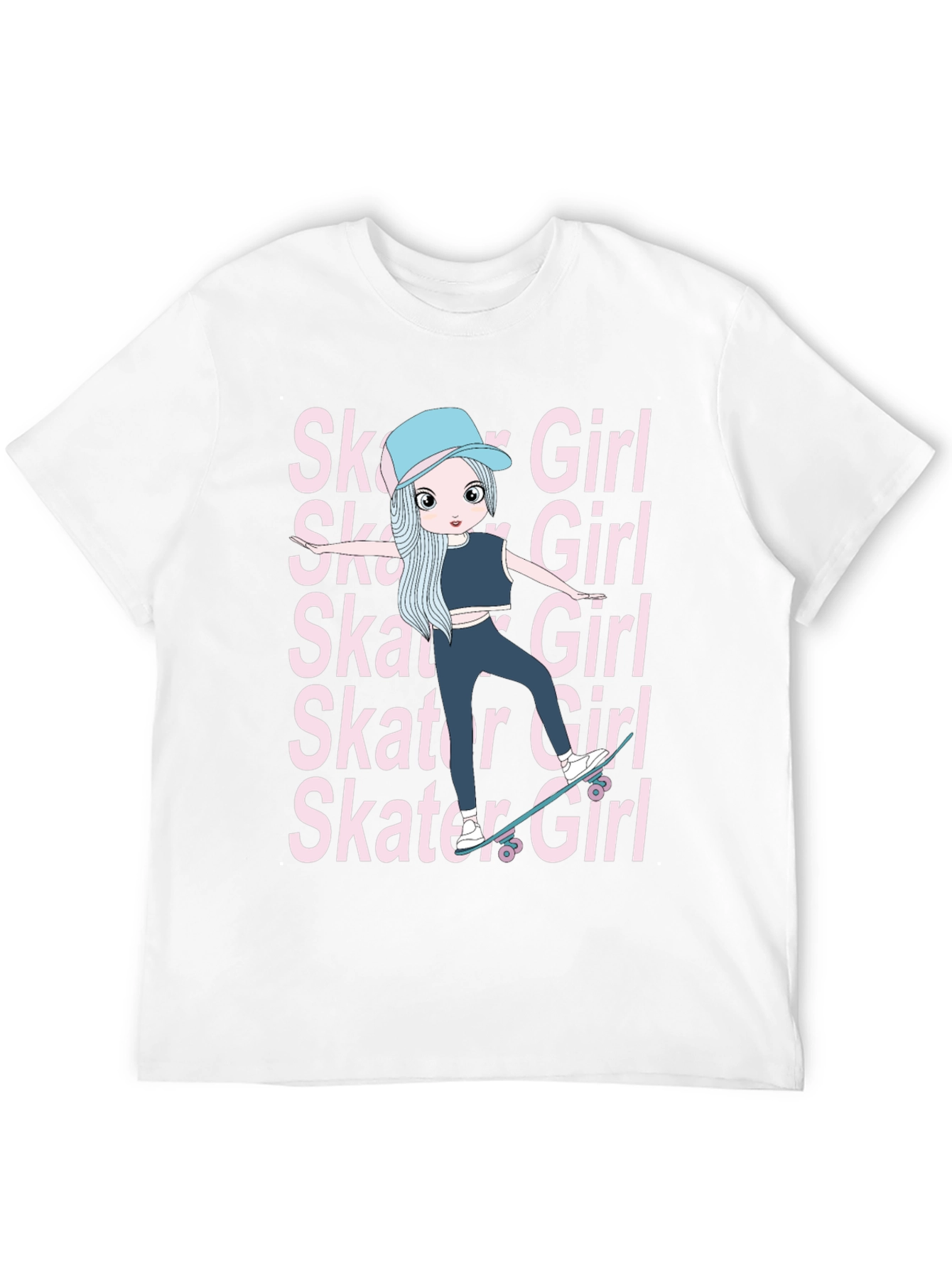 Cool Skater Girl Graphic Tee - Trendy and Unique
