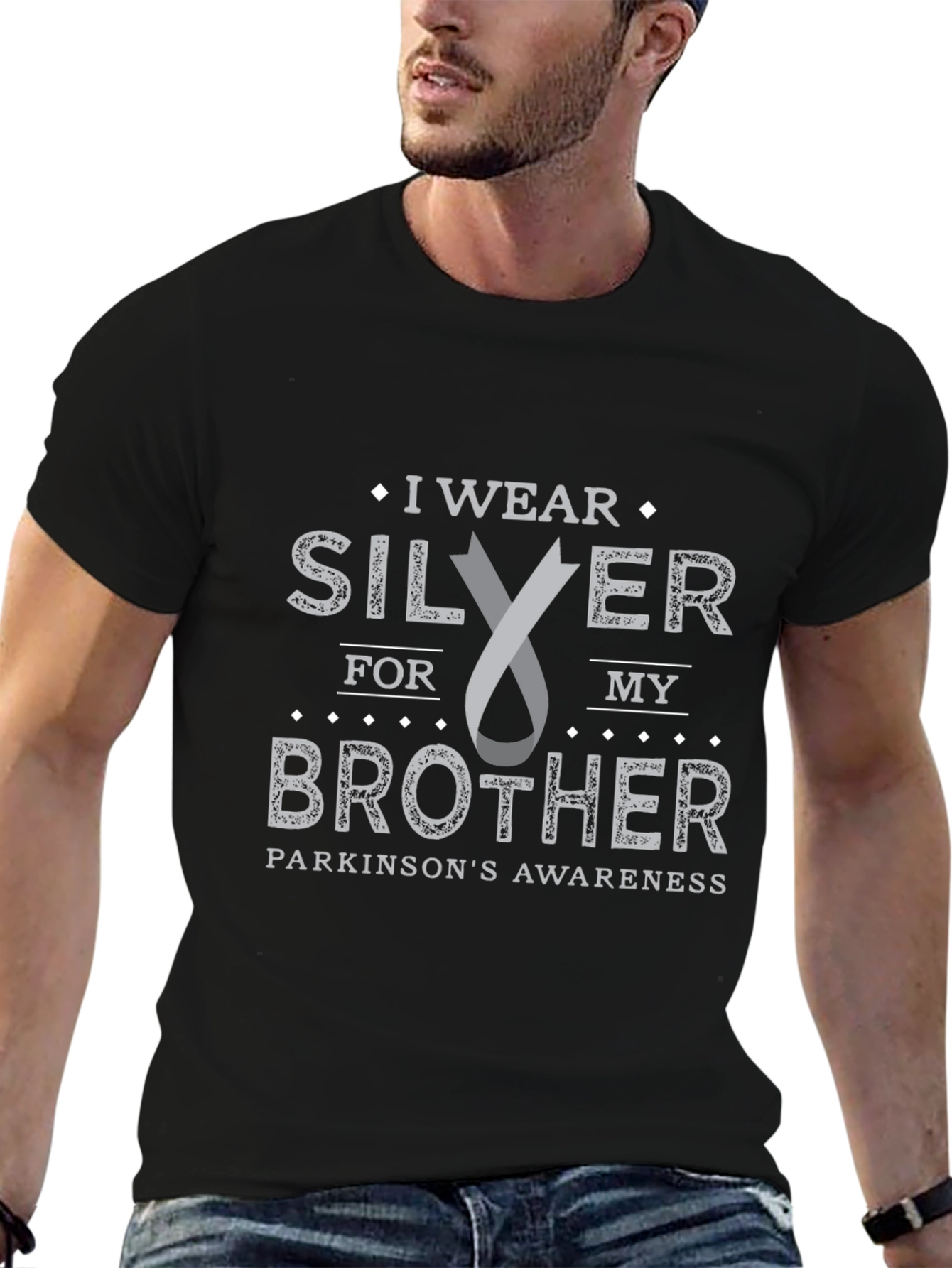 Parkinsons Awareness I Wear Silver T-Shirt