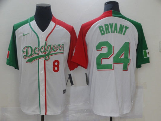 Men's Los Angeles Dodgers Kobe Bryant #8-24 White Game Player Jerseys
