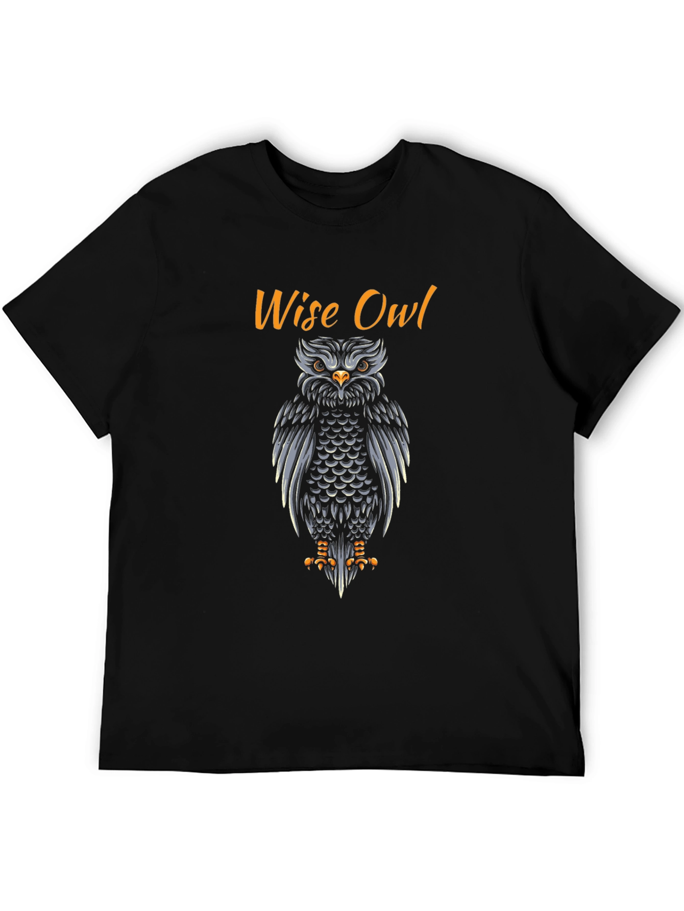 Wise Owl Graphic Print T-Shirt - Mens Black Tee