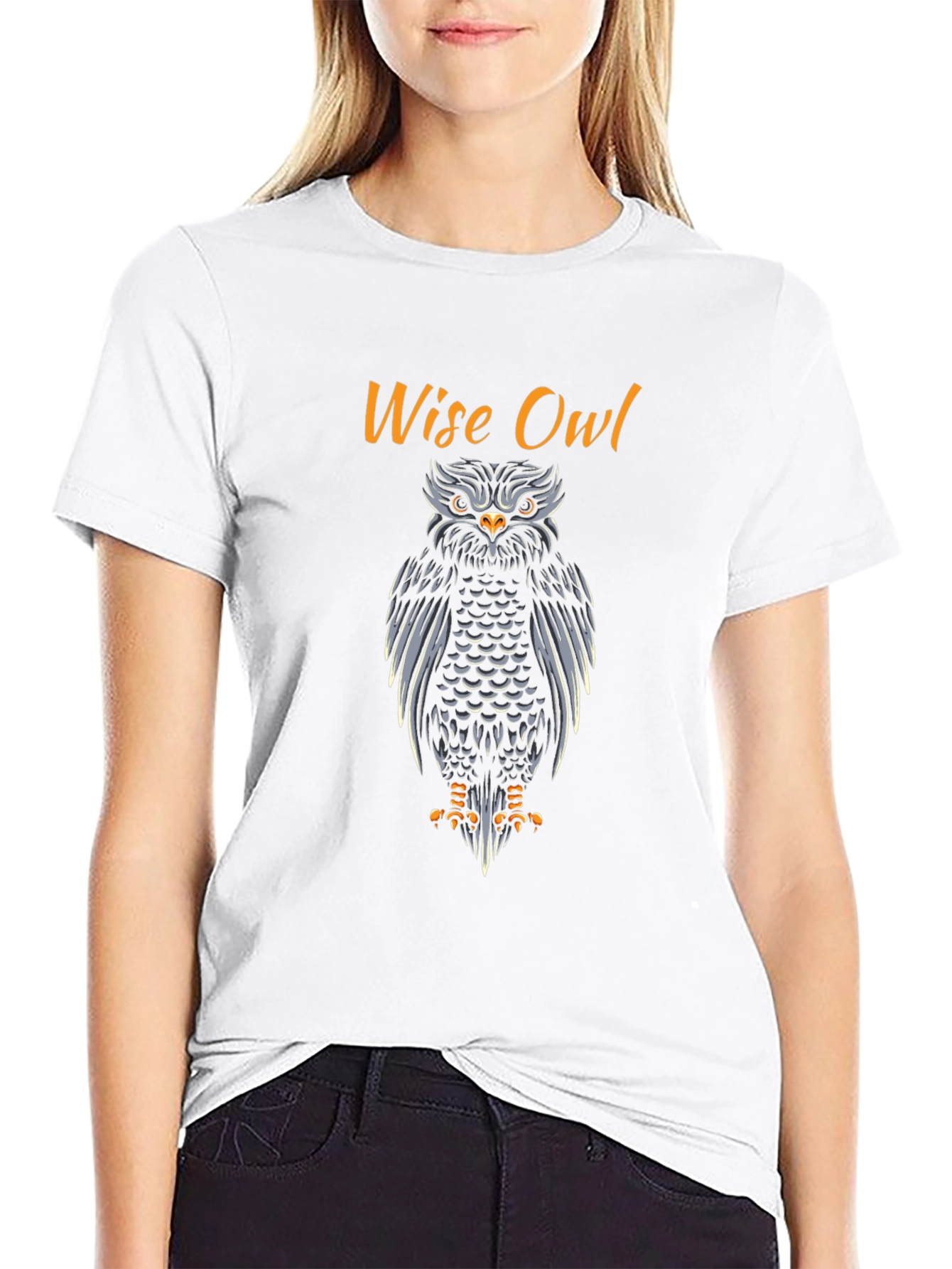 Wise Owl Graphic Print T-Shirt - Mens Black Tee