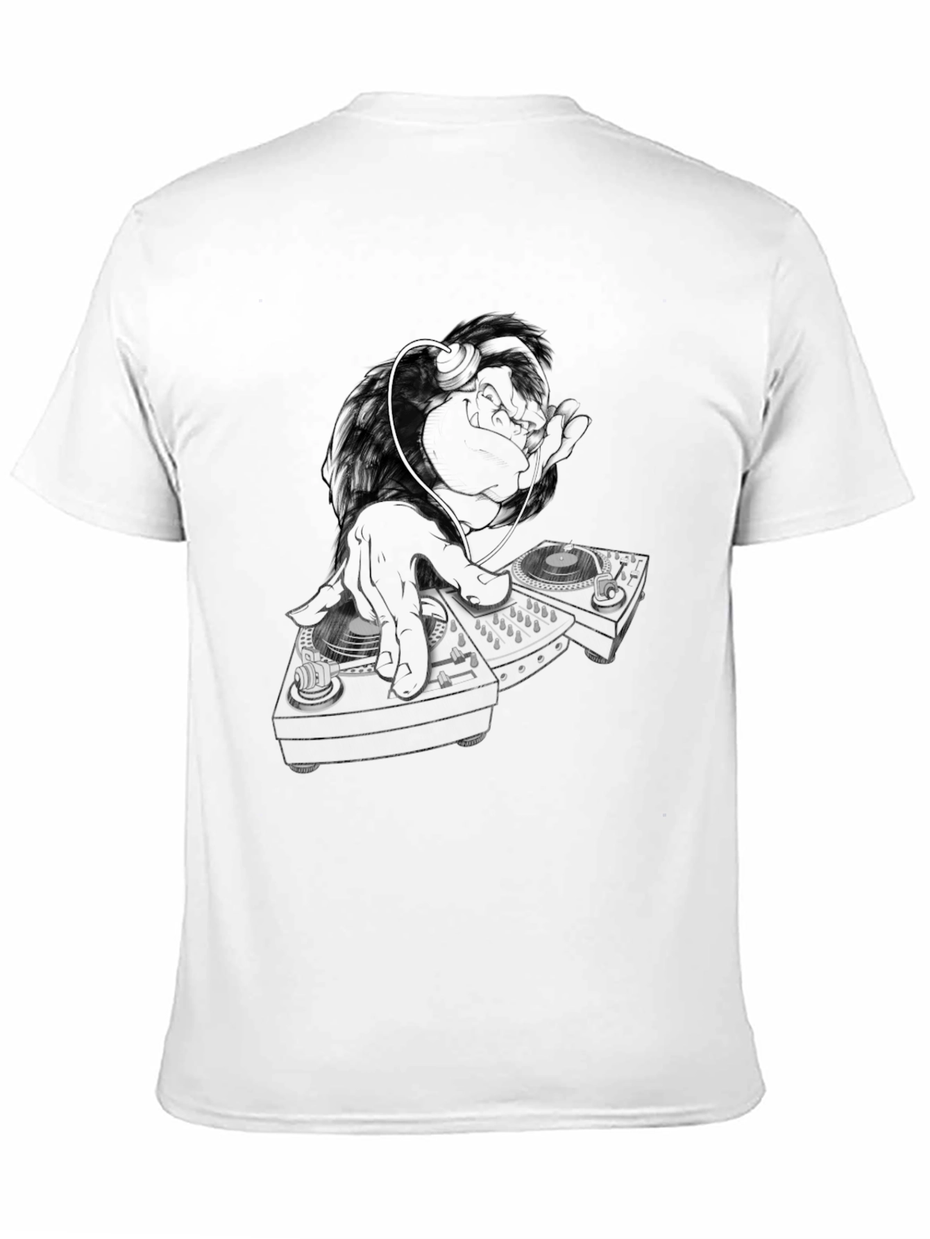 DJ Monkey Graphic Tee - Cool Black T-Shirt
