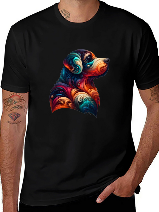 Dog Art Graphic Tee - Black Unisex T-Shirt