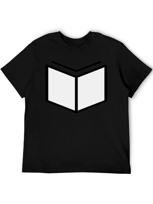 Black Graphic Tee - Open Book Design