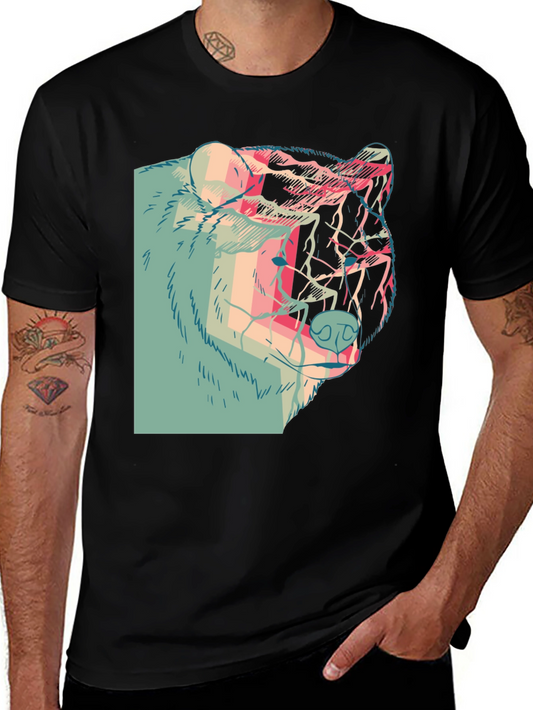 Abstract Bear Graphic T-Shirt