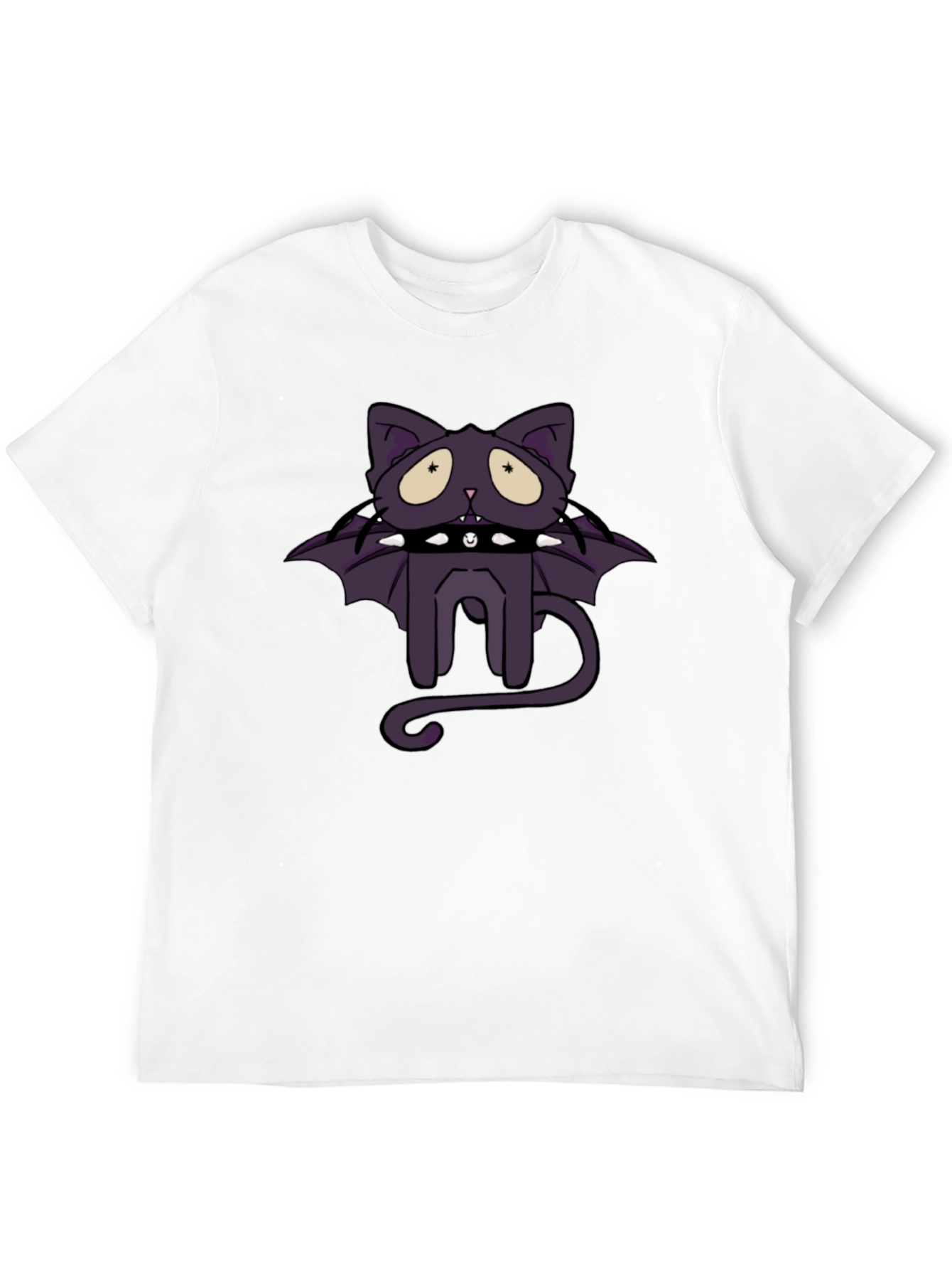 Gothic Bat Cat Graphic T-Shirt - Unisex Black Tee
