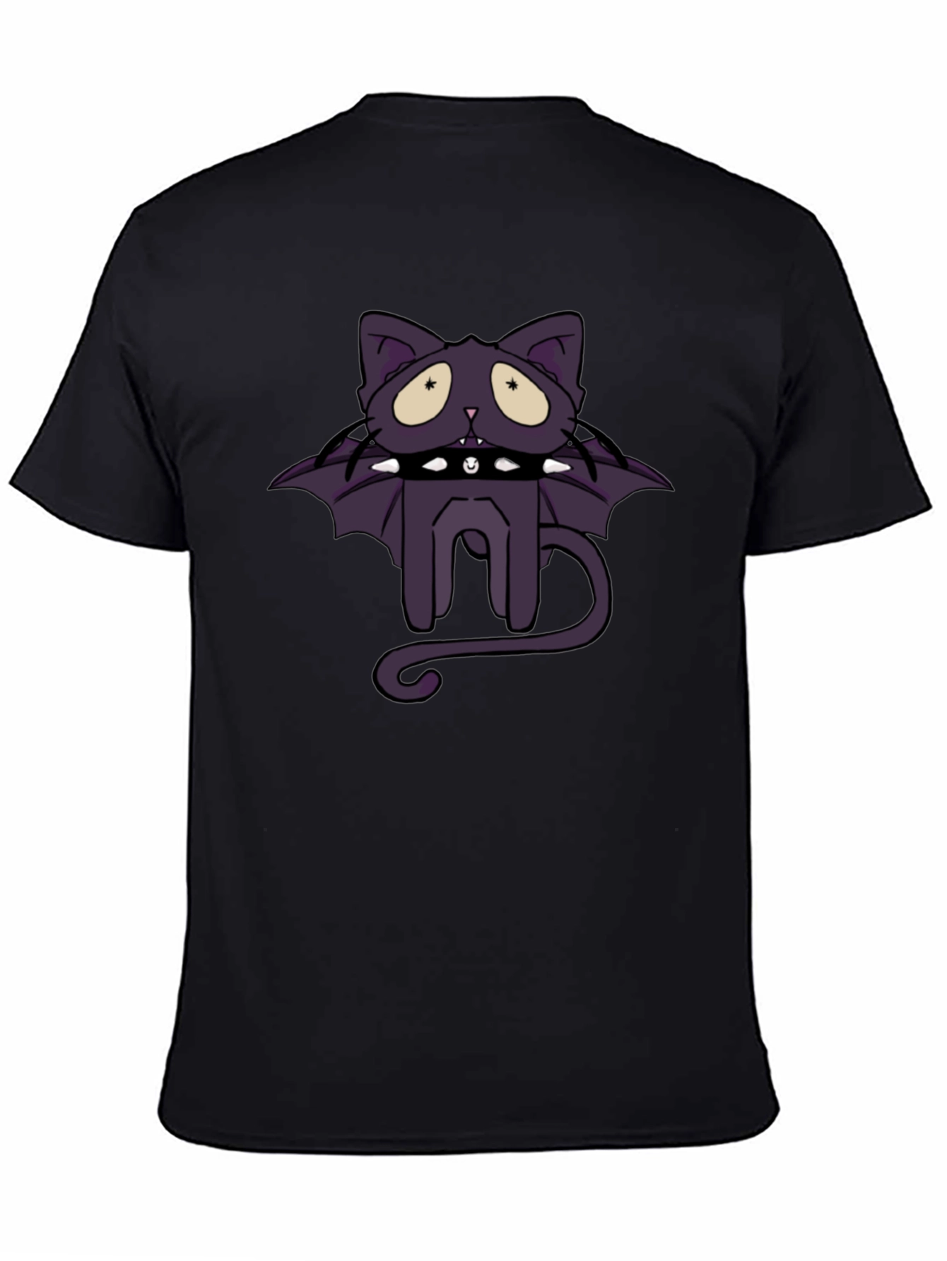 Gothic Bat Cat Graphic T-Shirt - Unisex Black Tee
