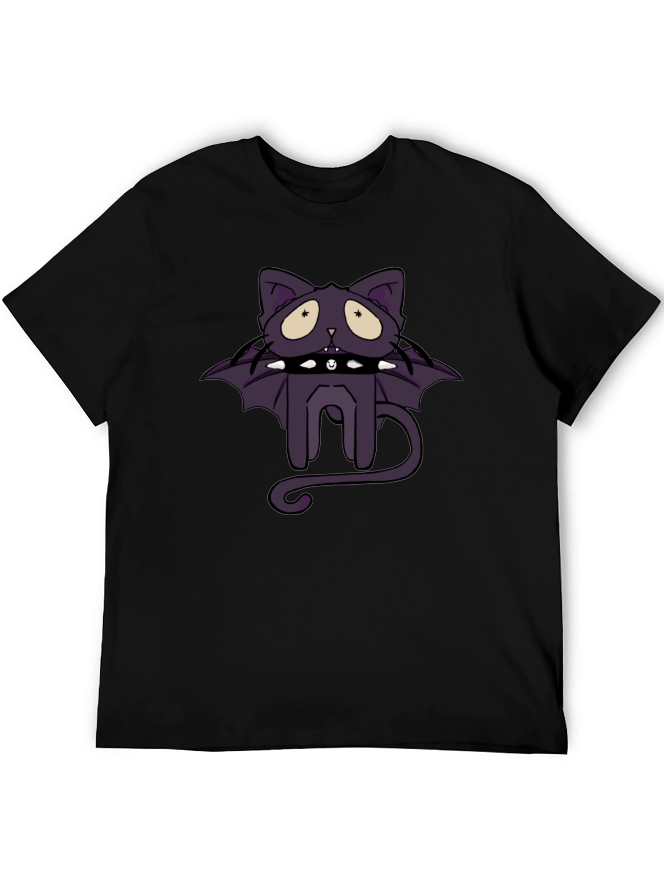 Gothic Bat Cat Graphic T-Shirt - Unisex Black Tee