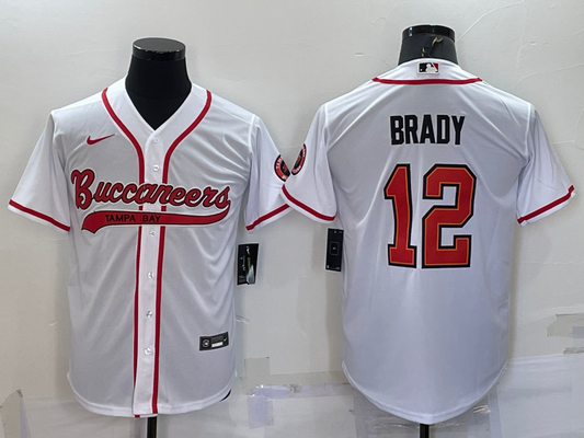 Men's Tampa Bay Buccaneers Tom Brady #12 White Game Jerseys Joint Edition