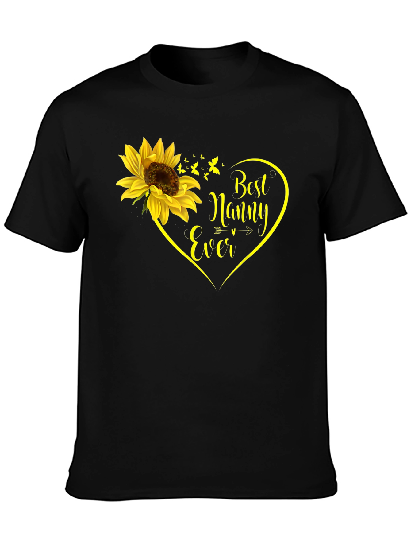 Best Nanny Ever Sunflower Heart T-Shirt
