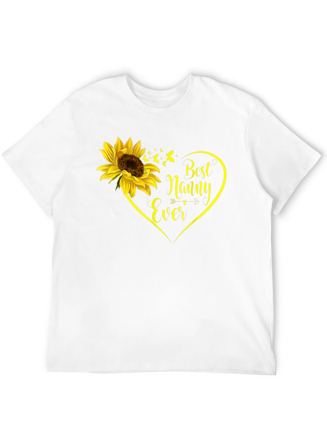 Best Nanny Ever Sunflower Heart T-Shirt