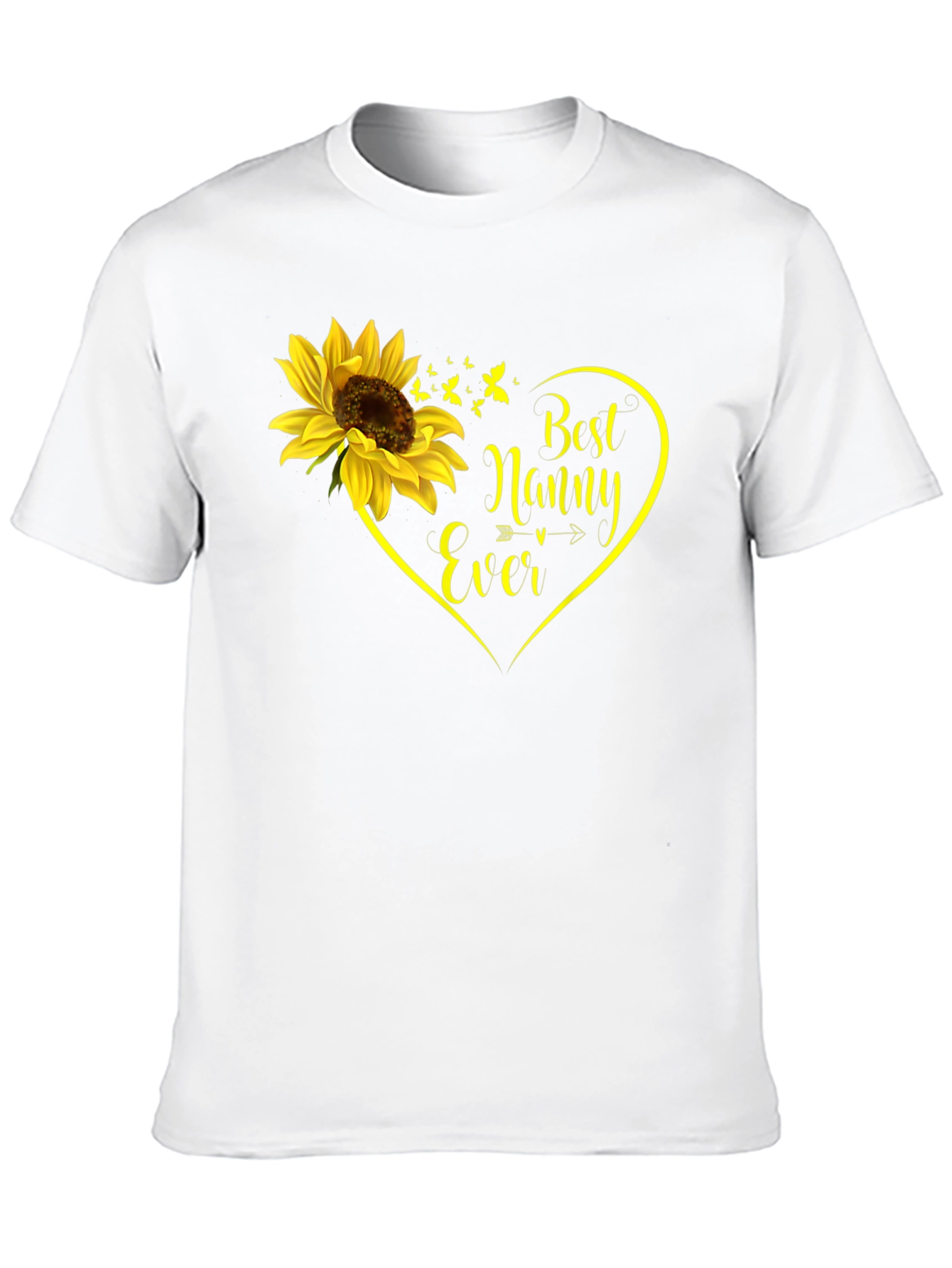 Best Nanny Ever Sunflower Heart T-Shirt