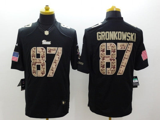 Men's New England Patriots Rob Gronkowski #87 Black Authentic Game Jerseys