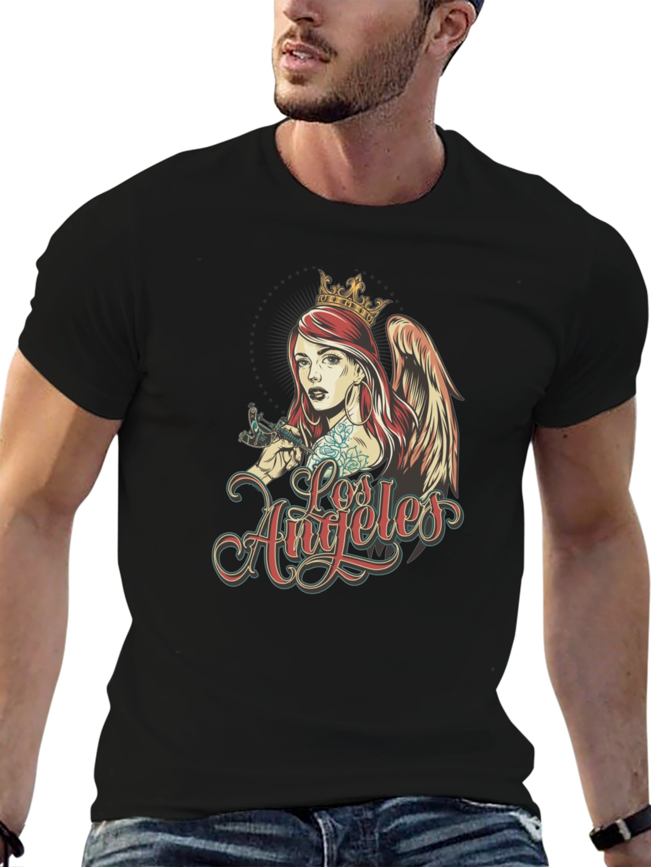Los Angeles Angel Tattoo Artist Graphic T-Shirt