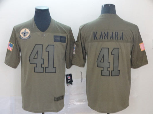 Men's New Orleans Saints Alvin Kamara #41 Brown Game Jerseys