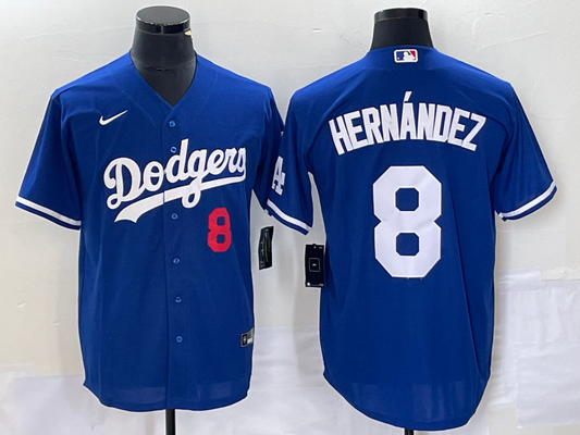 Men's Los Angeles Dodgers Enrique Hernandez #8 Blue Replica Player Jerseys
