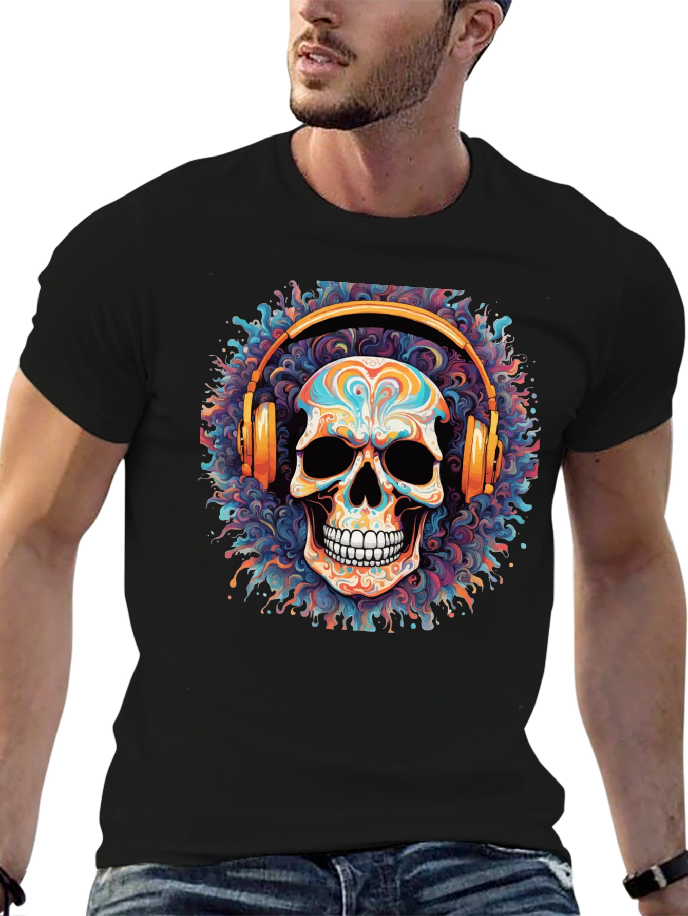 Skull Headphones Graphic Tee