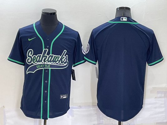 Men's Seattle Seahawks Navy Blank Jerseys