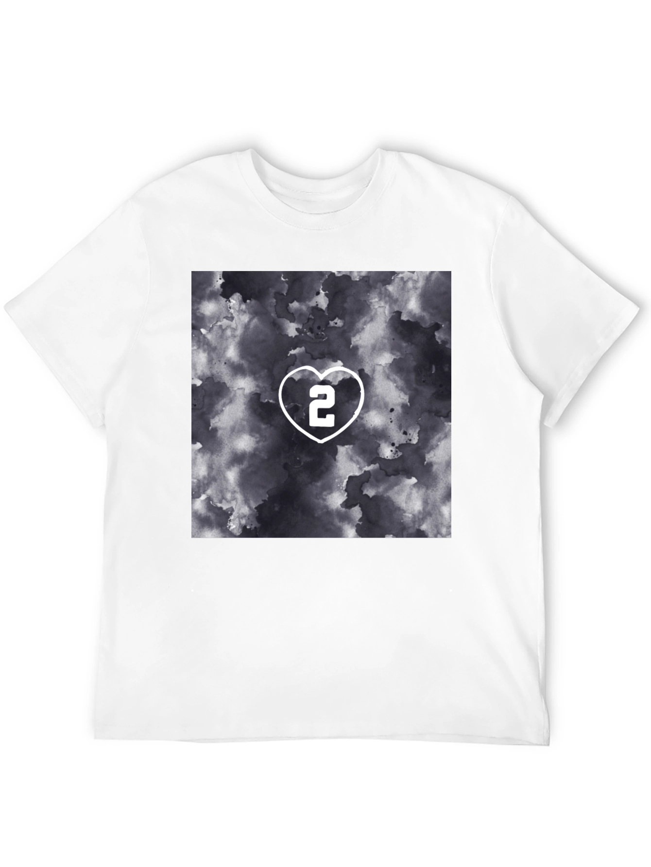 Heart Number 2 Graphic T-Shirt - Stylish Black Tee