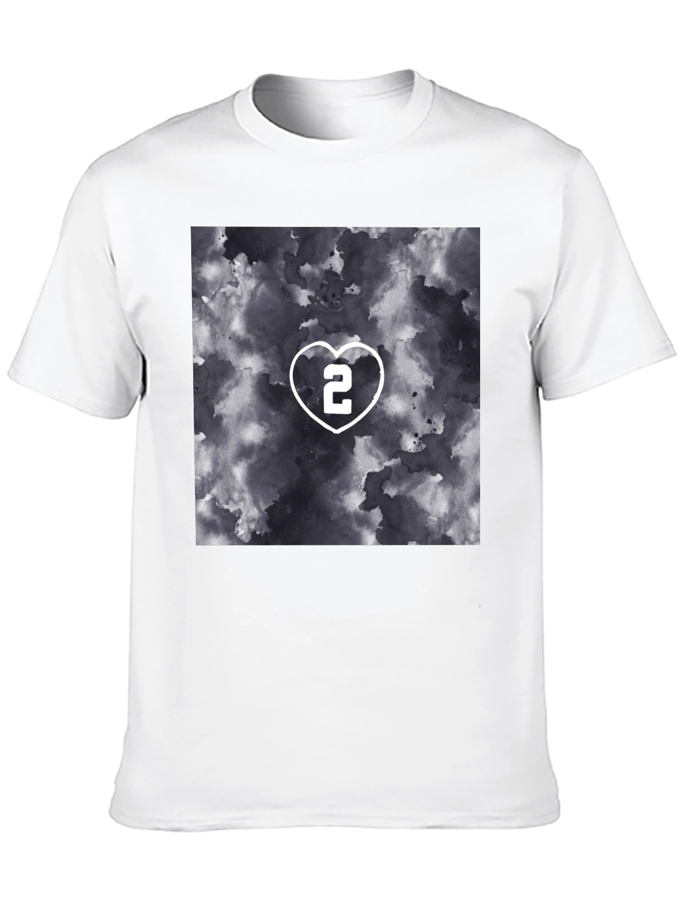 Heart Number 2 Graphic T-Shirt - Stylish Black Tee