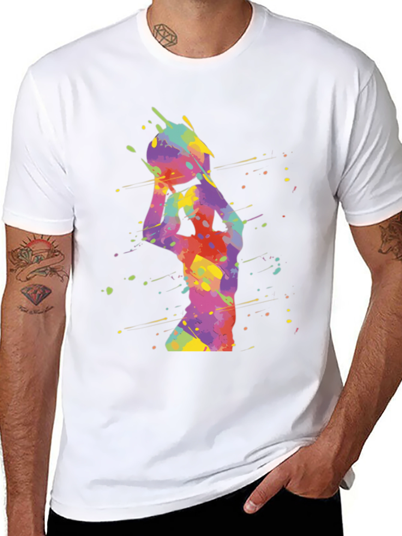 Colorful Basketball Graphic Tee