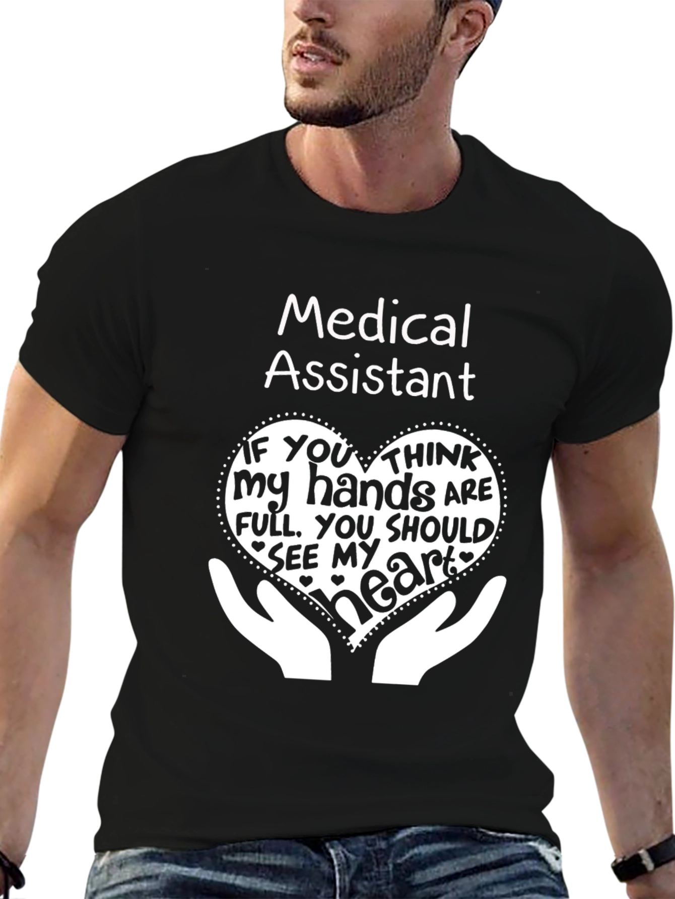 Medical Assistant Heart Hands Graphic T-Shirt