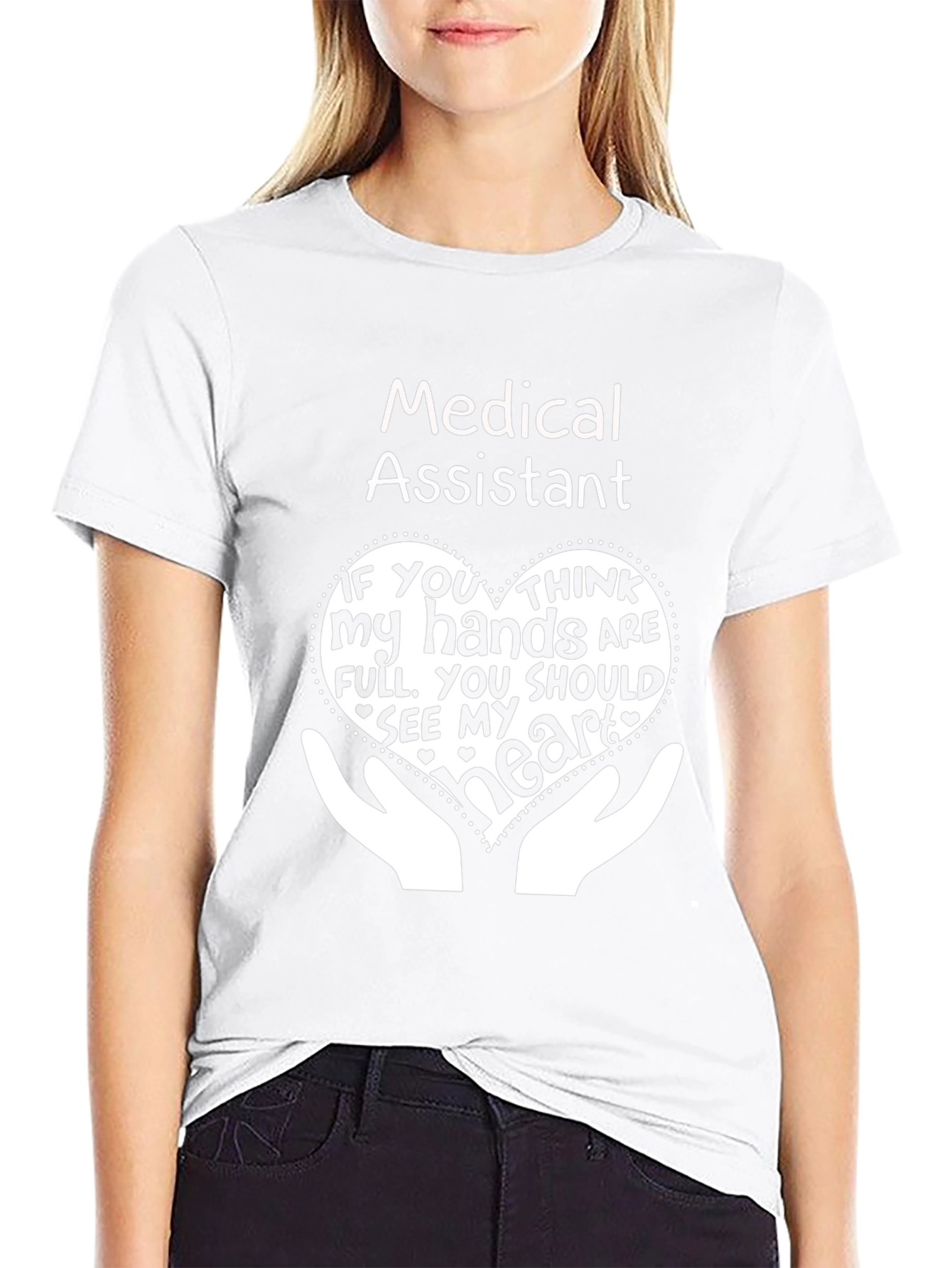 Medical Assistant Heart Hands Graphic T-Shirt