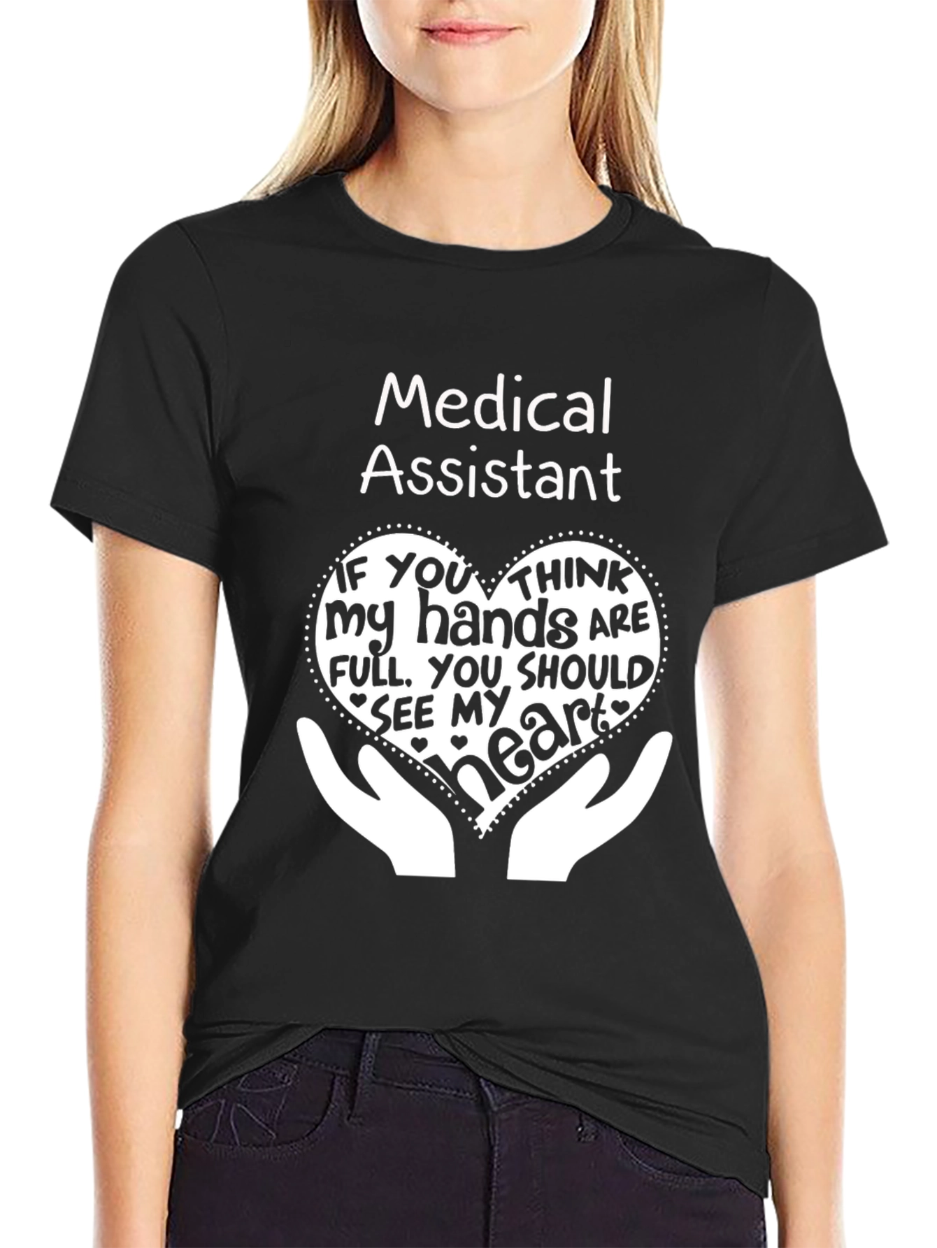 Medical Assistant Heart Hands Graphic T-Shirt