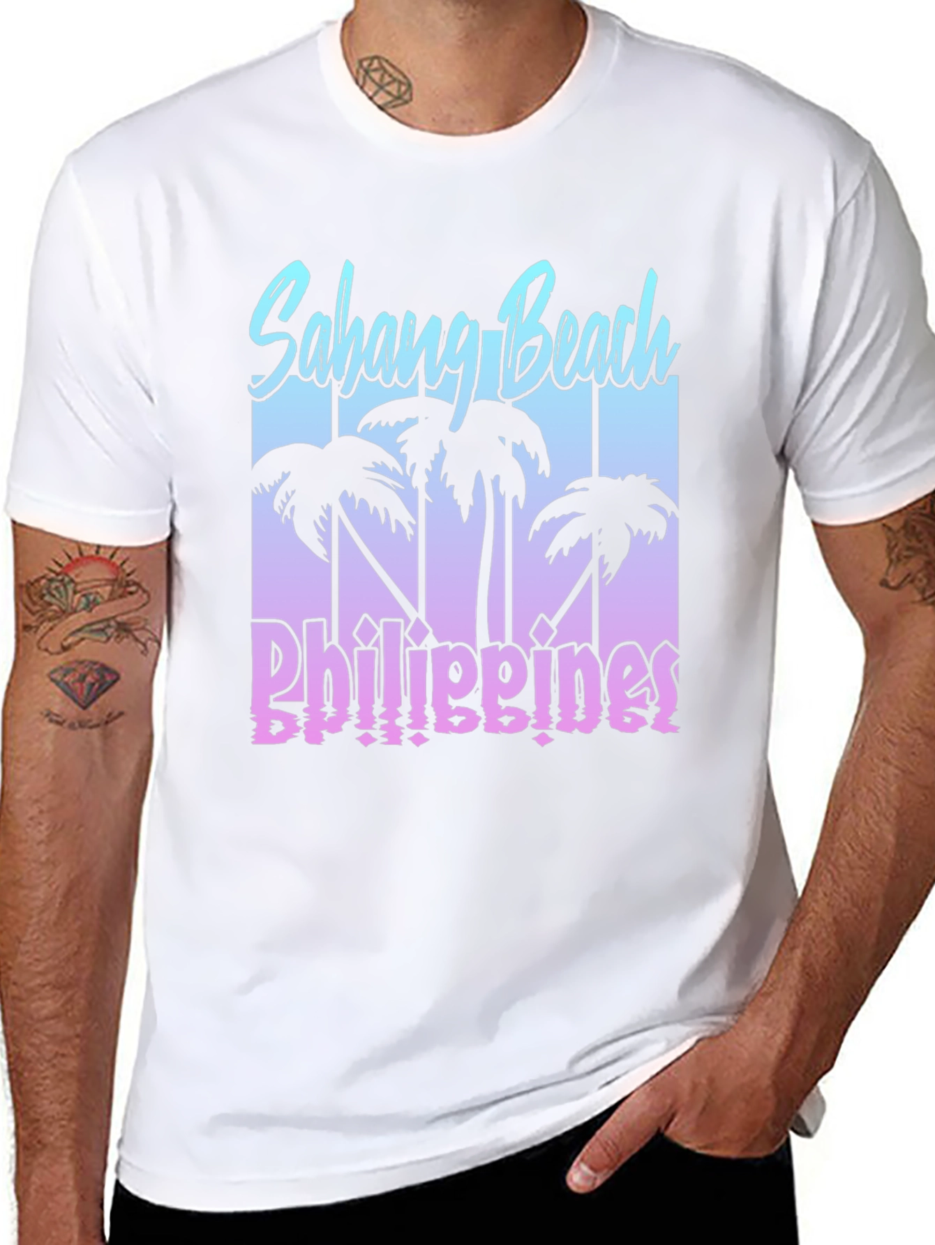 Sabang Beach Philippines Black T-Shirt