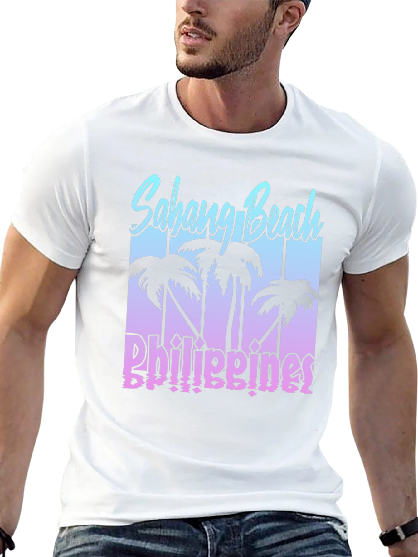 Sabang Beach Philippines Black T-Shirt
