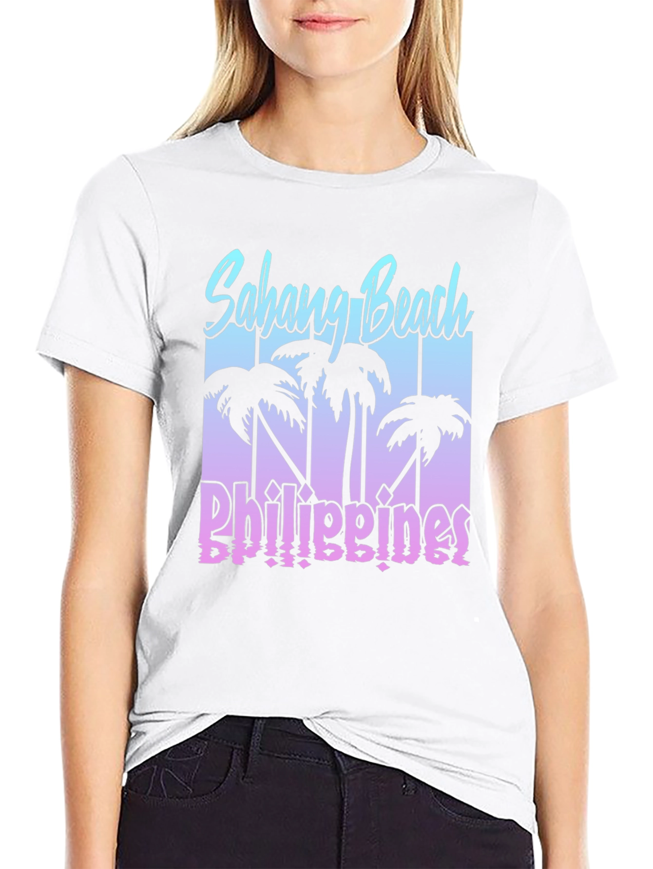 Sabang Beach Philippines Black T-Shirt