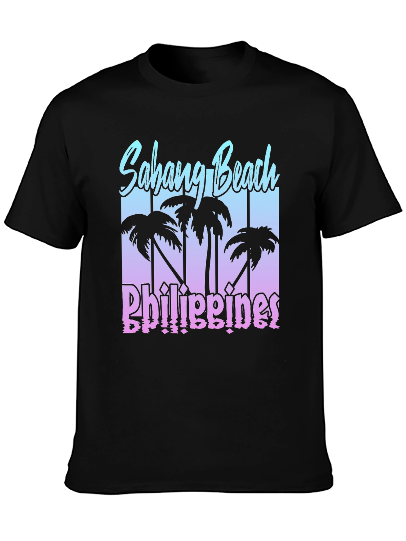 Sabang Beach Philippines Black T-Shirt